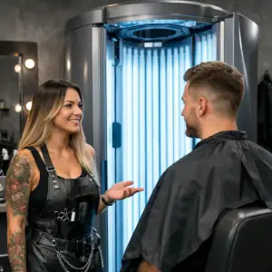 Barbers and Sunbed Salon La Cala de Mijas, hair and sunbed promotion